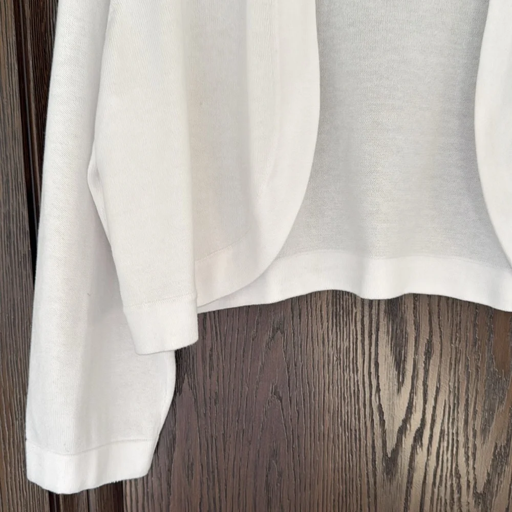 NWT Talbots Women's White Open-Front Cropped Cardigan Sweater- Size XL - Picture 3 of 8